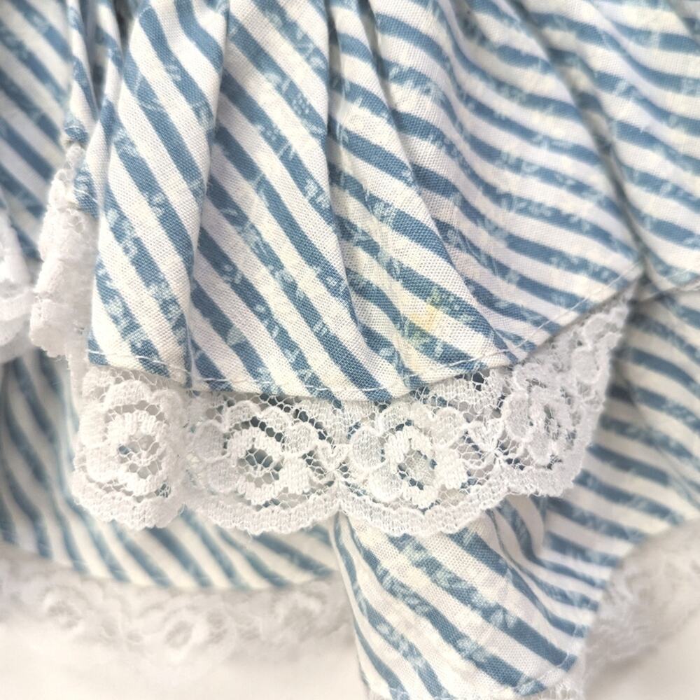 Vintage Dress Girls Size 18m Blue Stripe Full Circle Party - Picture 5 of 8